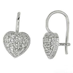 0.50 Carat Natural Diamond Earrings G SI 14K White Gold